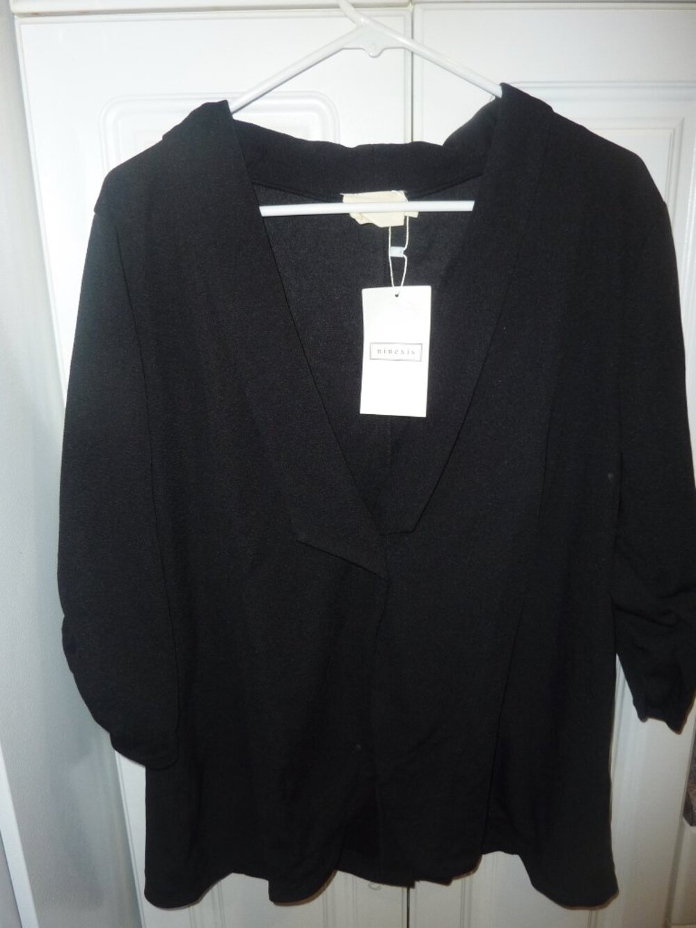NWT NINEXIS Womens Casual Work 3/4 Sleeve Open Front Blazer Jacket 3X